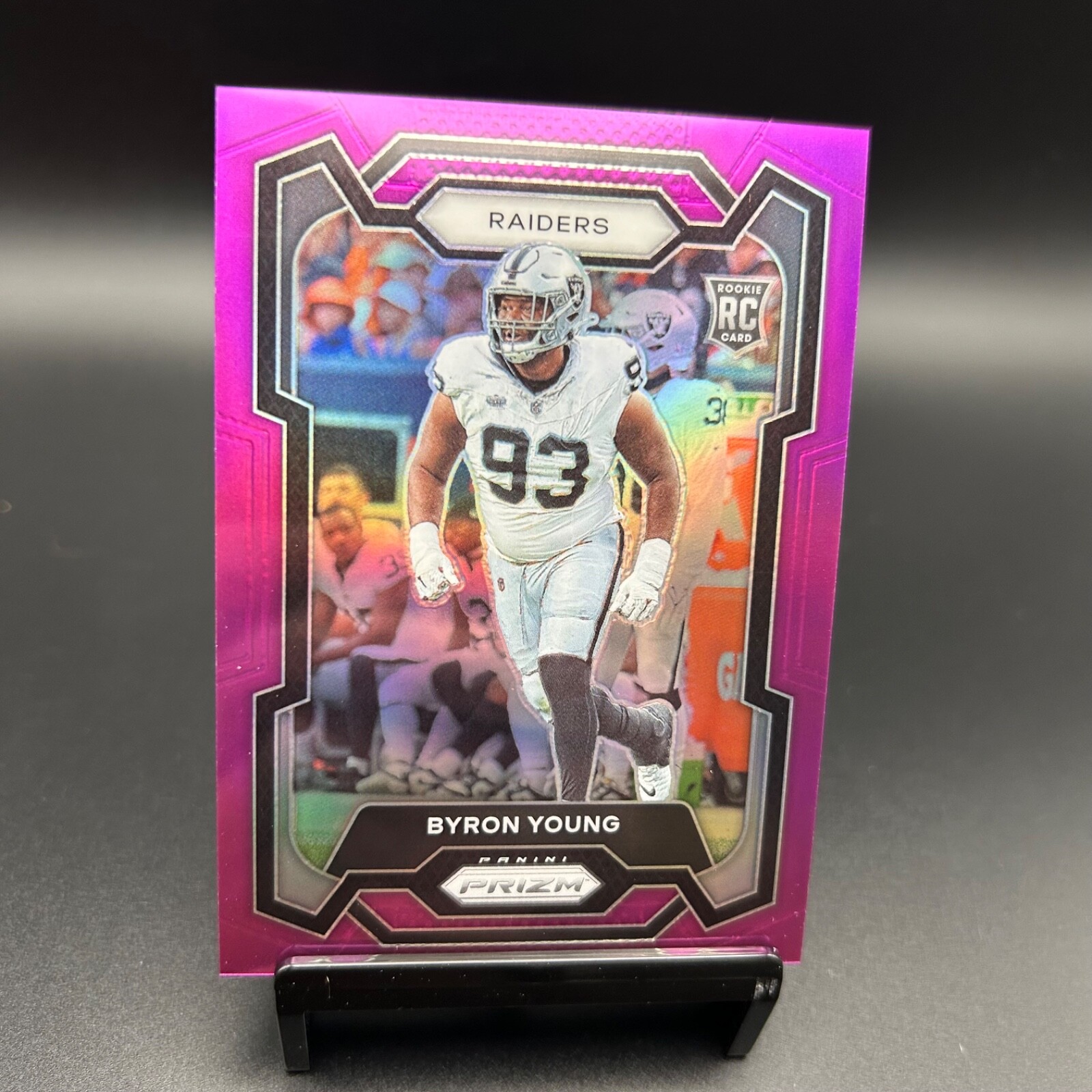2023 Panini Prizm #355 Byron Young Purple Prizm RC /125 Las Vegas Raiders