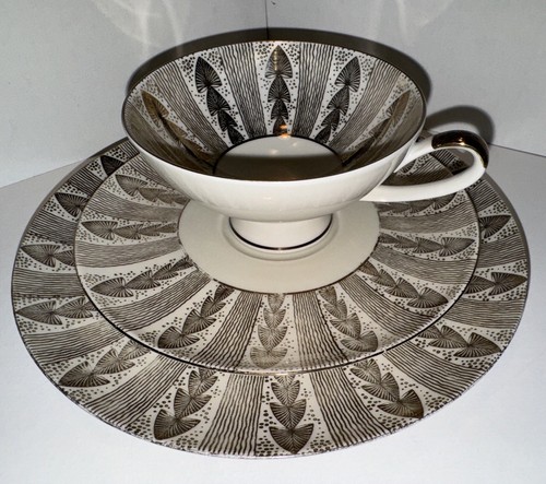 1950’s ALKA W Germany Tea Cup & Saucer & Plate Porcelain Golden Gilded *3 - Picture 7 of 18