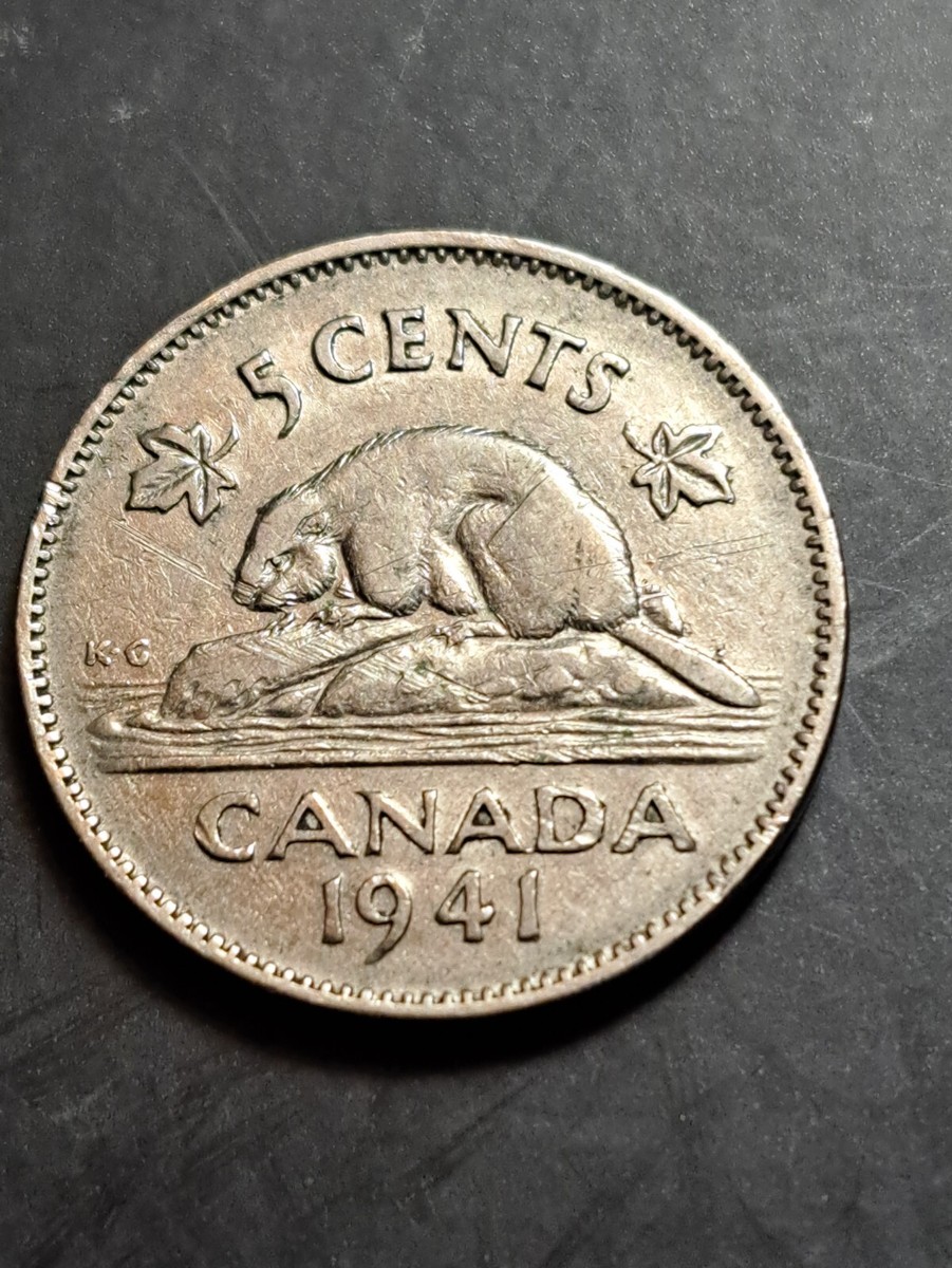 1941 CANADA 5 CENTS NICKEL KING GEORGE V1 (PB125) | eBay
