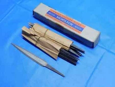 12pc NEW NICHOLSON 3" #00 BARRETTE SWISS PATTERN NEEDLE FILE CHECKERED HANDLE