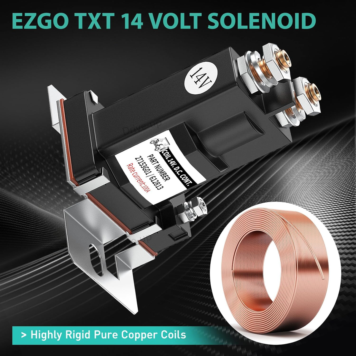 14V 4 Terminal Solenoid for EZGO TXT Gas Golf Cart 1994-Up OEM