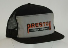 Vintage Preston Trucker Hat Mesh Superior Performer Trucking Black Gray One Size