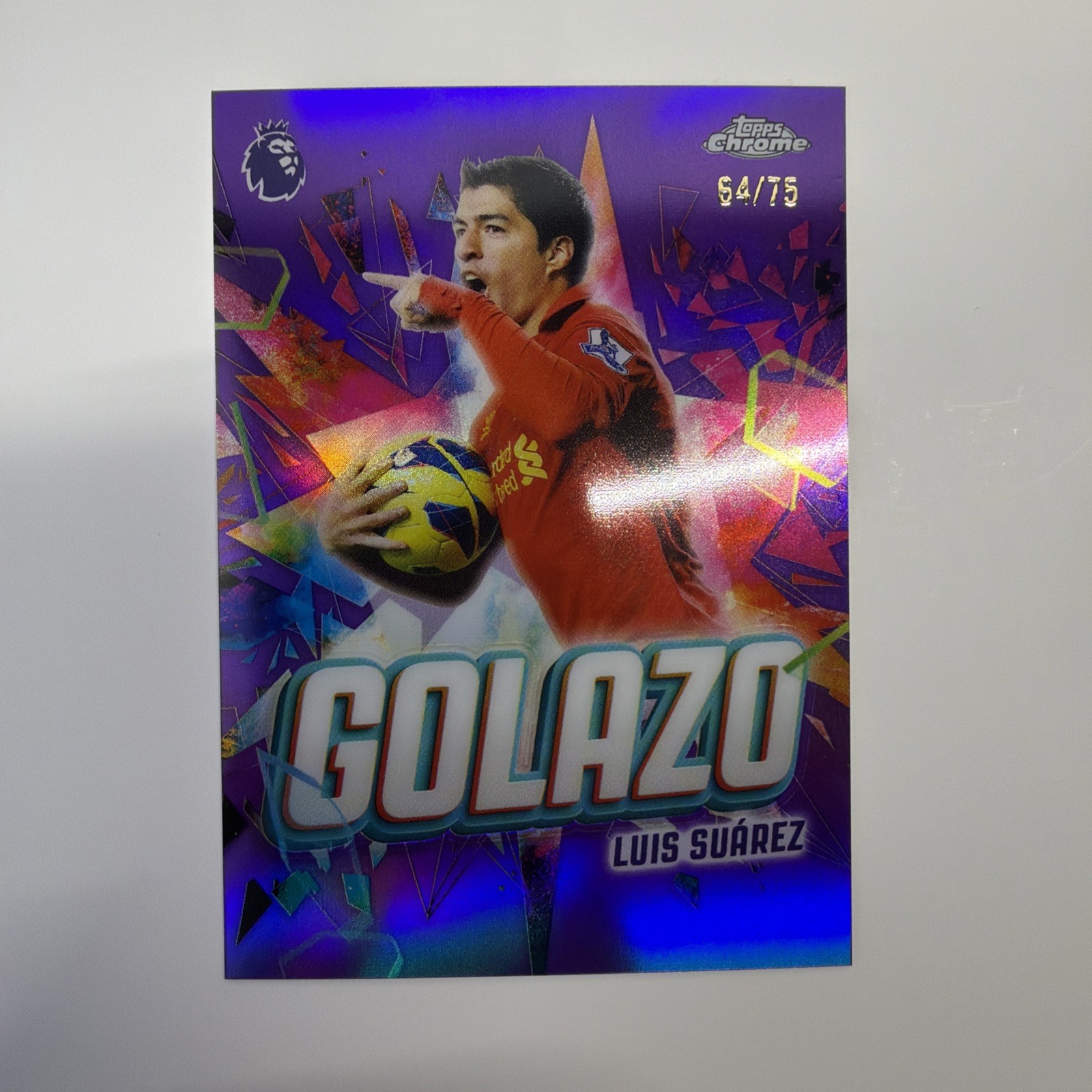 2026 Topps Chrome EPL LUIS SUAREZ /75 Purple Refractor Golazo #GZ-4