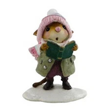 Wee Forest Folk Retired Christmas Figurine M-419 - Sister Caroler