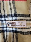Kennedy Scotland 100% Cashmere Beige Red Black Plaid Rectangle Scarf 66" X12" — photo 8