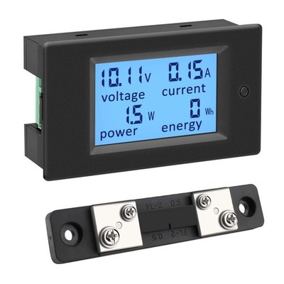 Amperemeter DC Volt Strom Messgerät 6,5-100V 100A LCD Energiezähler