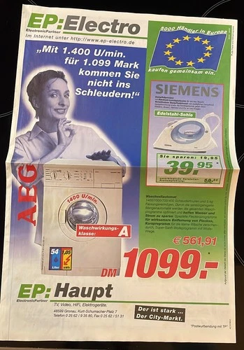 Advertising 2001 - EP ElectronicPartner HAUPT Gronau, technology in the household - collector