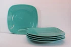 Homer Laughlin China FIESTA USA #735A 11" Sq. Dinner Plates Lot/5 Turquoise