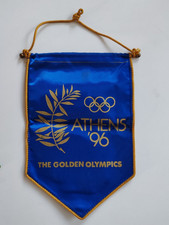 ATHENS GREECE GOLDEN OLYMPICS 1996 GAME'S OFFICIAL BANNER FLAG