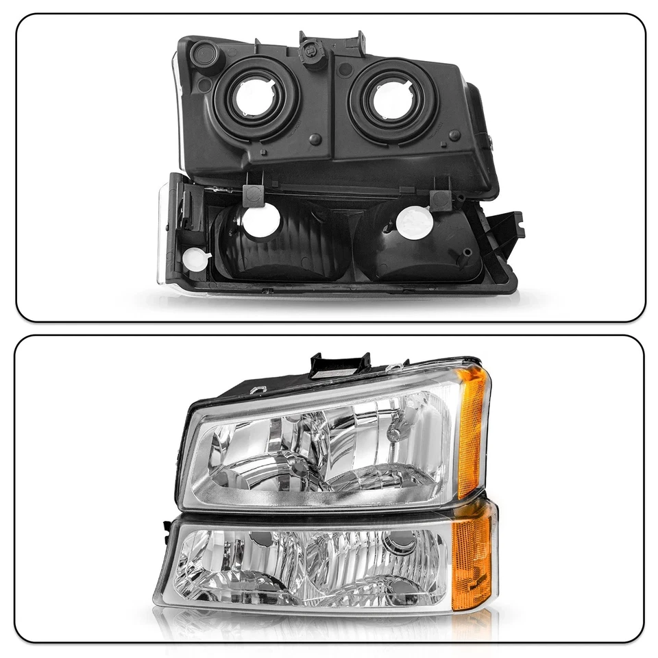 Faros delanteros + luces de señalización diestro y derecho para Chevy Silverado/Avalanche 2003-2006 Foto 3 de 3
