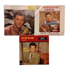 Rick Nelson Picture Sleeve 7" lot--3 Vinyl Records