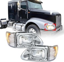 LED Headlights Assembly for International 5900 9200 9400 Headlamp Front and Low