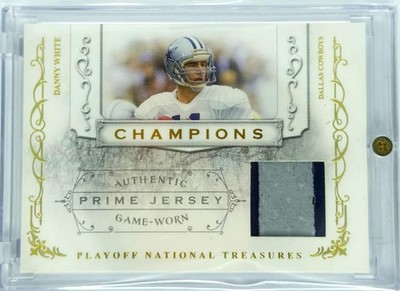 2008 National Treasures #7 Danny White 23/25 GAME USED WORN Champions Material