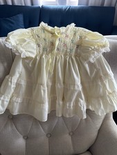 VTG Polly Flinders Hand Smocked Dress Lace Details 12 Months Baby Girl