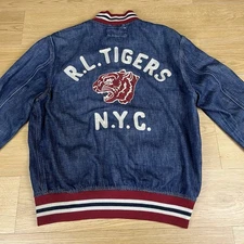 Ralph Lauren Denim & Supply Varsity Jacket Embroidered R.L. Tiger NYC P Patch M
