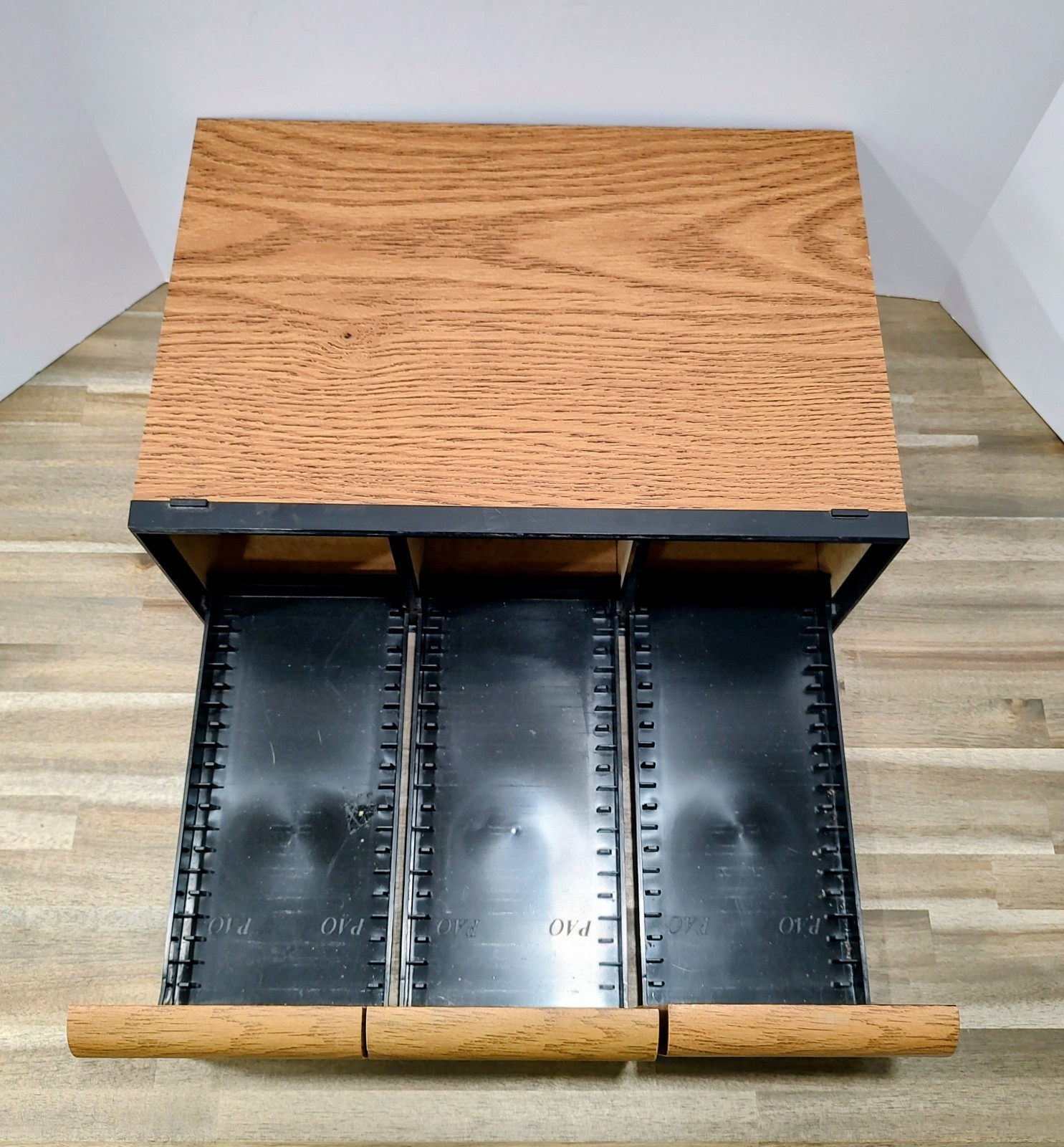 Vintage Faux Wood Grain 3Drawer  60 CD Storage Unit Cabinet Rack Holder Case