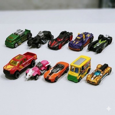 Huge Hot Wheels Diecast Lot of 10 - Rescue Truck, Paint Co. Van, Crate Racer & M