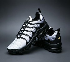 New Nike Air Vapormax TN Plus Men's White and Black Sneakers Running Shoes -
