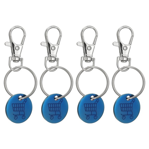 Einkaufswagenchip SchlüSselanhäNger, 4Pcs Edelstahl MüNze SchlüSselanhäNger #1-image