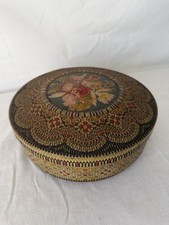 Vintage Dutch Biscuit Tin Floral Embossed Design 1950s
