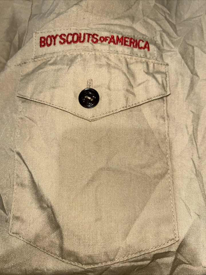 Boy Scout BSA UNIFORM SHIRT Mens  Medium Short Sleeve Tan J96 - Image 2 of 4