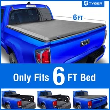 TYGER T1 Soft Roll-up Tonneau Cover for 2005-2015 Toyota Tacoma 6' Bed