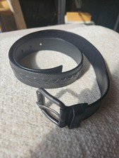BOTTEGA VENETA BLACK. INTRECCIATO BELT UNISEX 1.5 In. X 34 In. 100 AUTHENTIC