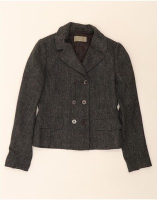 New York Industrie Damen Blazer Jacke IT 44 Mittelgrau Fischgrät BZ14