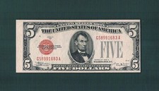 $5.00 1928D Legal Tender Popular"Vinson Type Note" w/MULTI-ERRORS~(XF+)trace epq