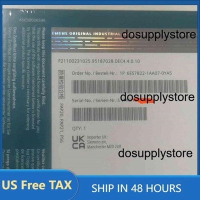 New Siemens 6ES7822-1AA07-0YA5 STEP 7 Professional V17 6ES7 822-1AA07-0YA5