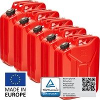Bw® Metall Benzinkanister Mit Schraubverschluss 5X 20 Liter - Rot