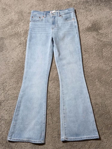 Levi’s 726 Flare Jeans Girls Size 12 Reg Light Wash Stretch Denim 26 X 26