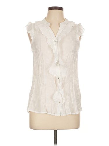 Ember Women Ivory Sleeveless Blouse L