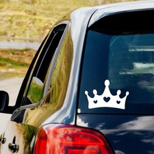 Princess Crown Hearts Vinyl Decal Sticker Car Truck Window Laptop Water Bottle