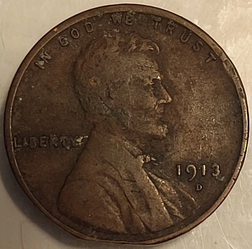 1913 D Lincoln Wheat Penny Cent! Album Filler! Reverse Beat Up