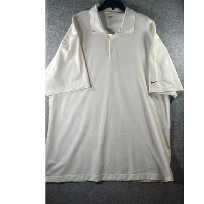 Nike Golf Fit Dry Polo Shirt Mens 3XL White Short Sleeve Performance Swoosh Logo - Image 1 of 4