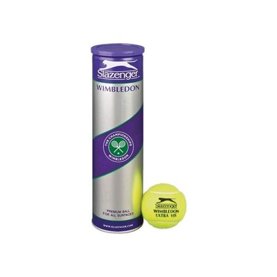 Slazenger Wimbledon 4x Tennisball Premium Ball für alle Oberflächen (versiegelt)
