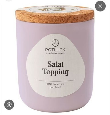POTLUCK Salat Topping  im Keramiktopf  45g  Vegan, für Bowls, Dressing, Gemüse !