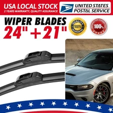 Front Windshield Wiper Blades Driver Passenger 24" 21" Small Standard Hook Wiper
