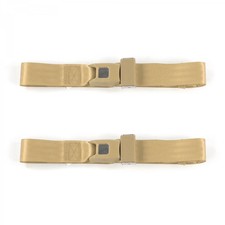 Camaro 1967 - 1969 Standard 2pt Tan Lap Bucket Seat Belt Kit - 2 Belts Saftboy