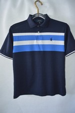 Polo Ralph Lauren Niños L 14-16 Polo Azul Blanco Bloque de Color Manga Corta