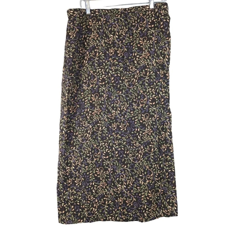 Falda De Colección Orvis Envolvente Para Mujer Talla 18 Multicolor Floral Rayón Boho Midi Larga EE. UU. Foto 2 de 4