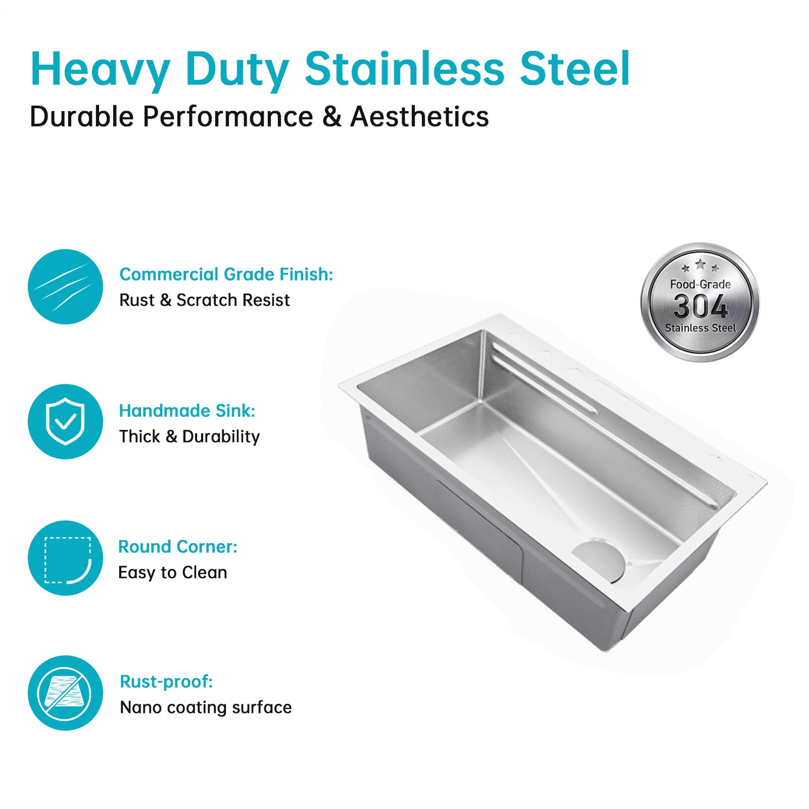 Stainless Steel Single Slot Digital Kitchen Sink Faucet Flying Rain Waterfall