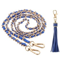 47 Inch Purse Chain Strap Purse Strap Replacement with Tassel, Blue/Gold