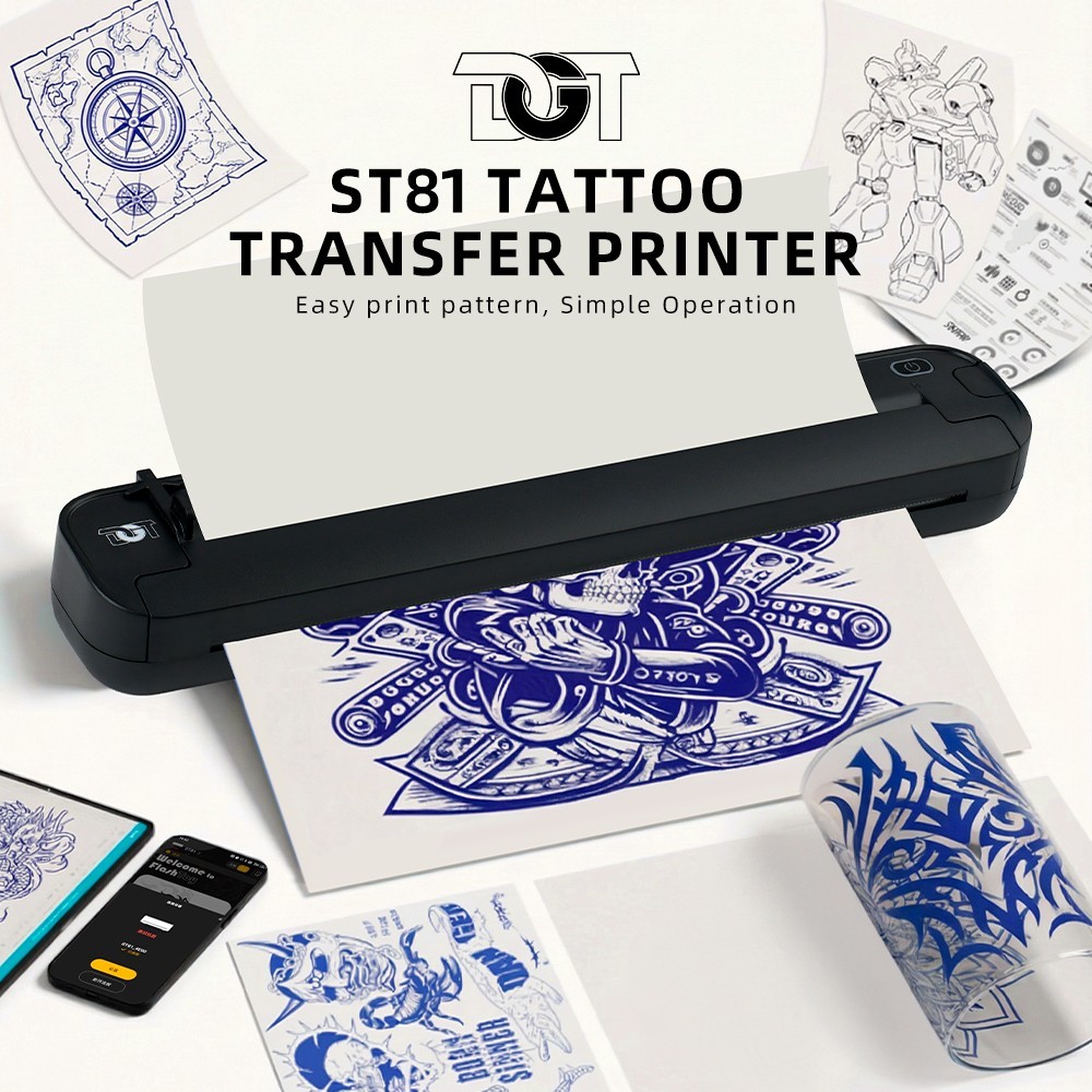 Portable Transfer Copier Wireless Tattoo Stencil Printer w10pcs