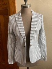 Banana Republic Classic Fit Navy Stripe White Blazer Size 2