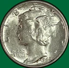 1942-S Mercury Dime Brilliant Uncirculated BU Coin #41730