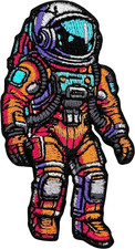 Space Man Astronaut Iron on Patch 1.69" X 2.95" 1-Pack Embroidered Sew on Patc
