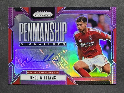 Neco Williams Auto /25 Purple Prizm - 2024/25 Panini Prizm Premier League