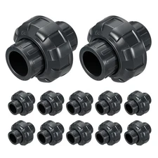 12Pcs 3/4" UPVC Union Coupling Pipe Fitting, SCH80 Socket Slip Union Adapter